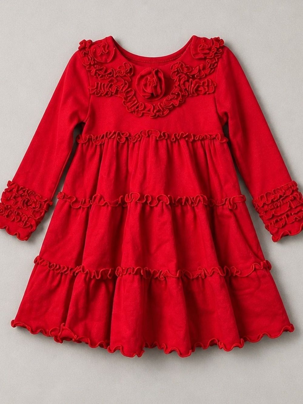 Live U Lots red tiered long sleeve dress size 2T